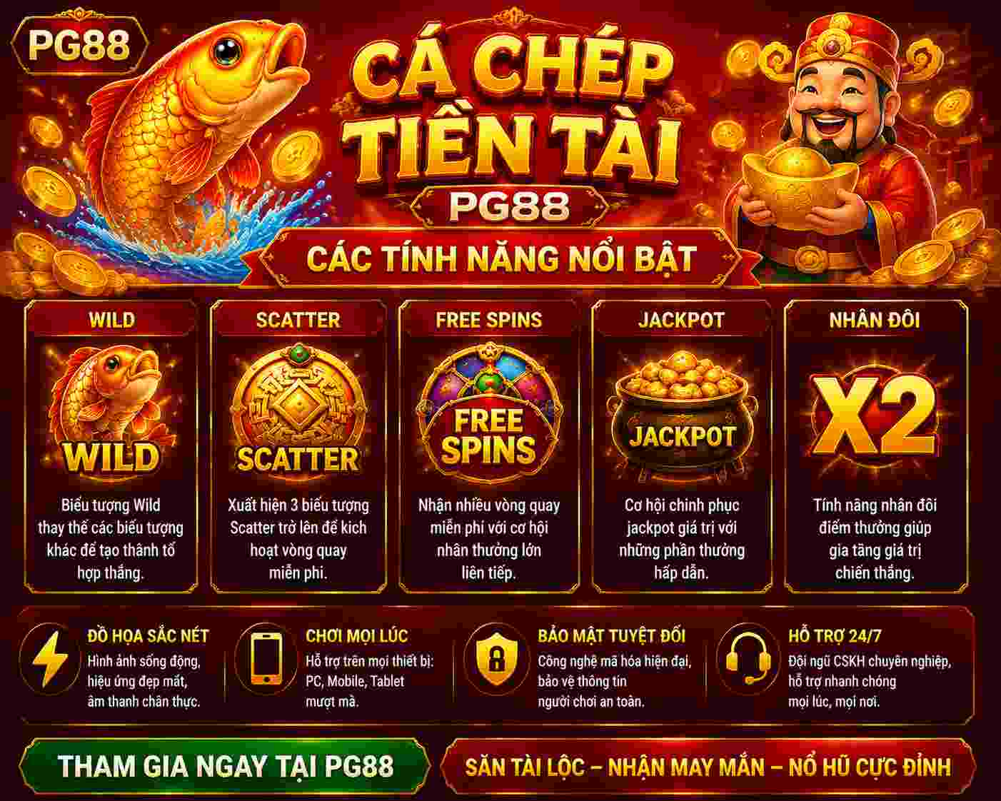 Khám phá các tính năng thưởng nổi bật