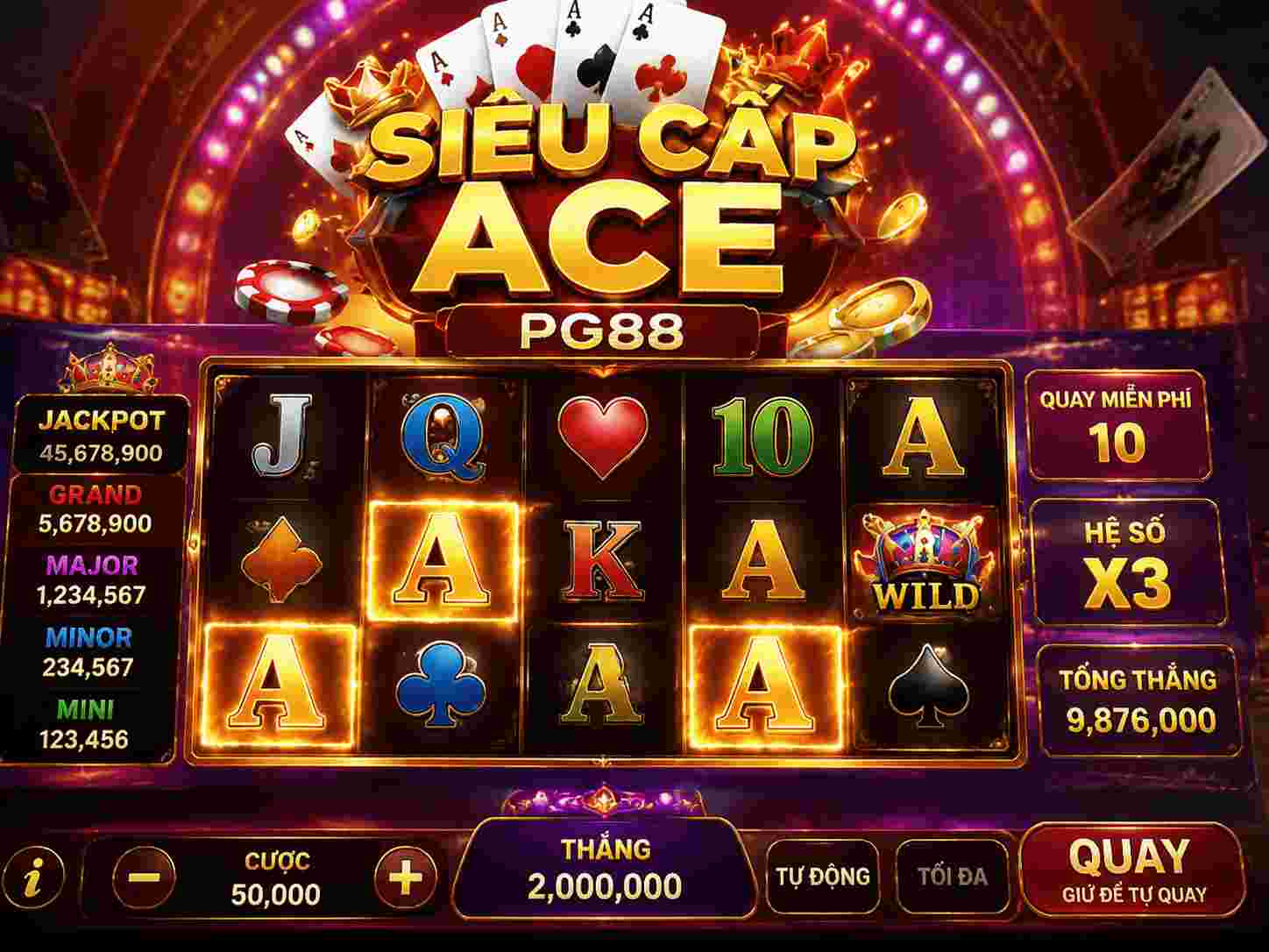 Siêu Cấp Ace PG88 chinh phục jackpot với mỗi vòng quay