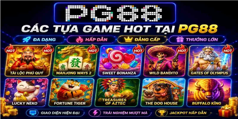 Các tựa game hot tại nổ hũ PG88