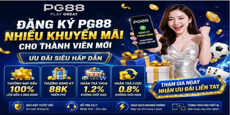 Đăng ký PG88 nhận nhiều khuyến mãi cho thành viên mới