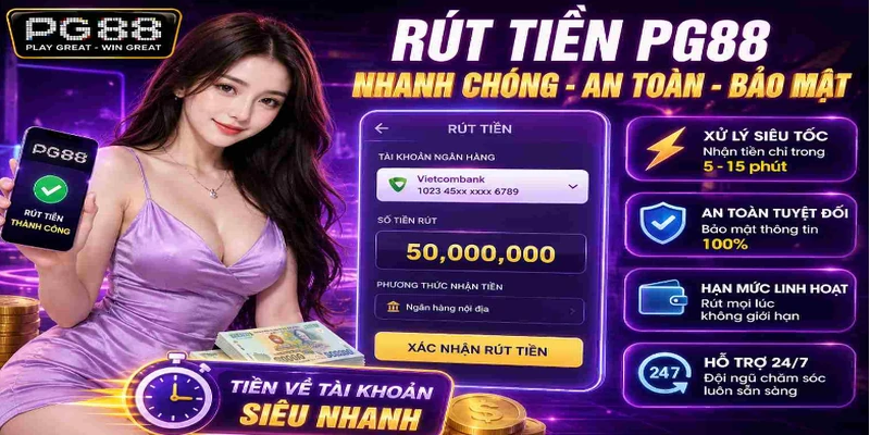 Rút tiền PG88 nhanh chóng và thuận tiện với quy trình giao dịch đơn giản